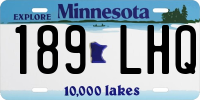 MN license plate 189LHQ