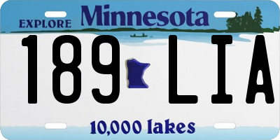 MN license plate 189LIA