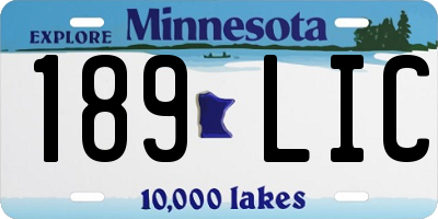 MN license plate 189LIC