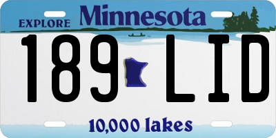 MN license plate 189LID