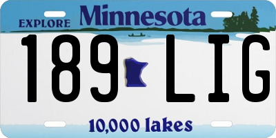 MN license plate 189LIG