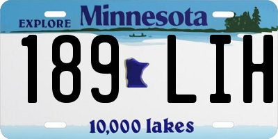 MN license plate 189LIH