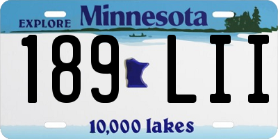 MN license plate 189LII