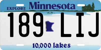 MN license plate 189LIJ