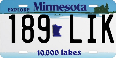 MN license plate 189LIK