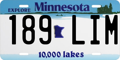 MN license plate 189LIM