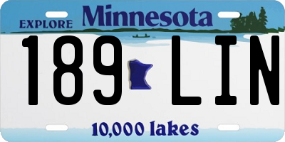 MN license plate 189LIN