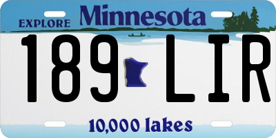 MN license plate 189LIR