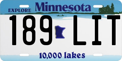 MN license plate 189LIT