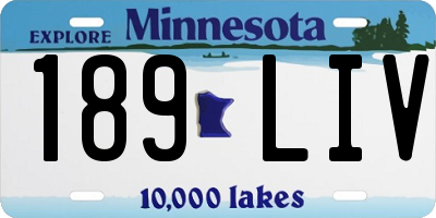 MN license plate 189LIV