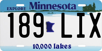 MN license plate 189LIX
