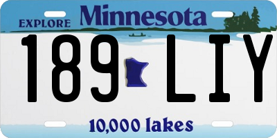MN license plate 189LIY
