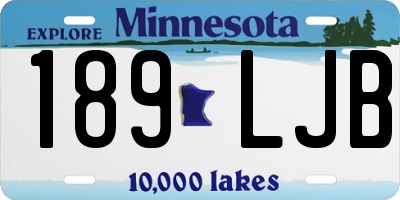 MN license plate 189LJB