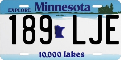 MN license plate 189LJE