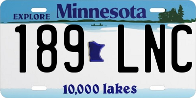 MN license plate 189LNC