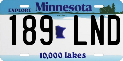 MN license plate 189LND