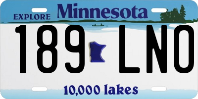 MN license plate 189LNO