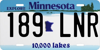 MN license plate 189LNR