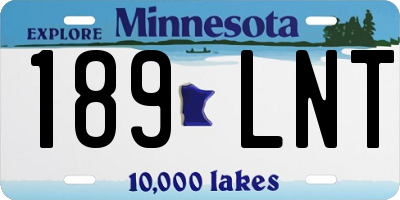 MN license plate 189LNT
