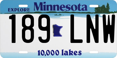 MN license plate 189LNW