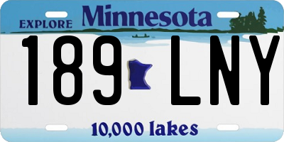MN license plate 189LNY