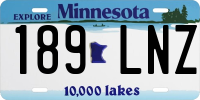 MN license plate 189LNZ