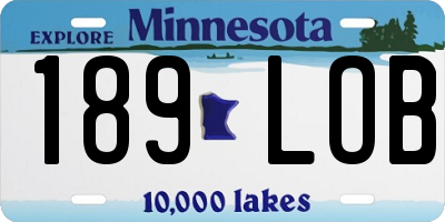 MN license plate 189LOB