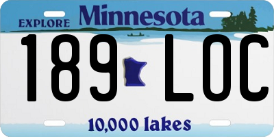 MN license plate 189LOC