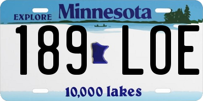 MN license plate 189LOE