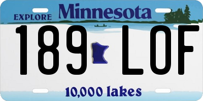 MN license plate 189LOF