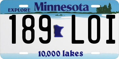 MN license plate 189LOI
