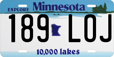 MN license plate 189LOJ