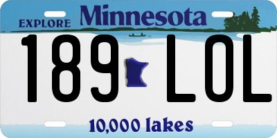 MN license plate 189LOL