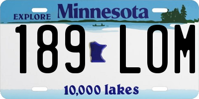 MN license plate 189LOM