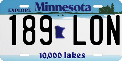 MN license plate 189LON