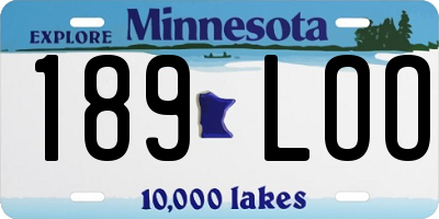MN license plate 189LOO