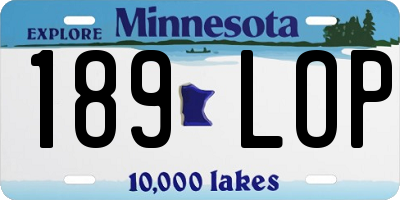 MN license plate 189LOP