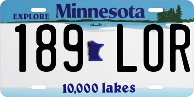 MN license plate 189LOR