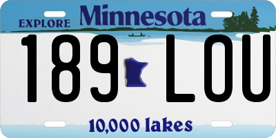 MN license plate 189LOU