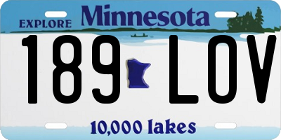 MN license plate 189LOV