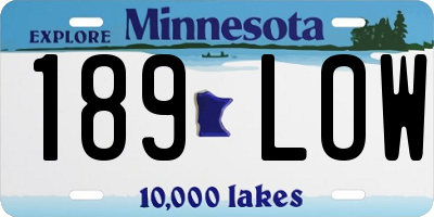 MN license plate 189LOW