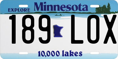 MN license plate 189LOX