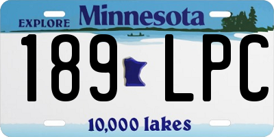 MN license plate 189LPC