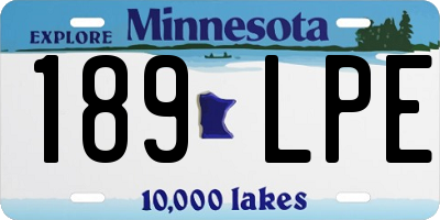 MN license plate 189LPE