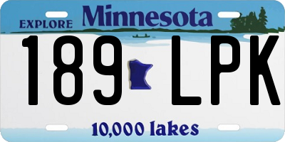 MN license plate 189LPK