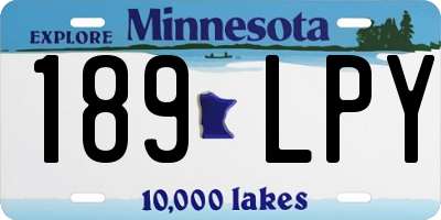 MN license plate 189LPY