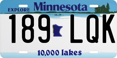 MN license plate 189LQK