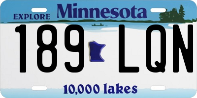 MN license plate 189LQN