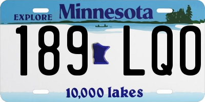 MN license plate 189LQO