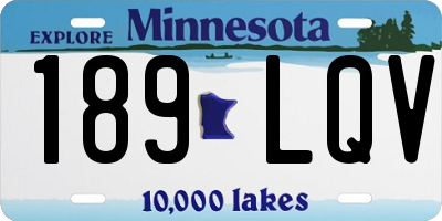 MN license plate 189LQV